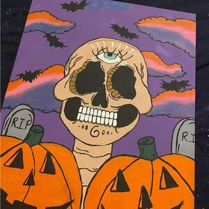 Spooky Skull and Pumpkin Kids Costume